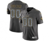 Youth New Orleans Saints Customized Gray Static Custom Football Jersey