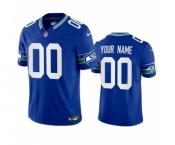 Men's Seattle Seahawks Active Player Custom Royal 2023 F.U.S.E. Vapor Limited Throwback Stitched Jersey