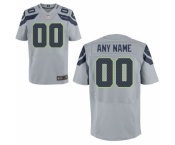 Mens Seattle Seahawks Nike Gray Custom Elite Jersey