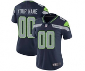 Women's Seattle Seahawks Customized Navy Blue Home Jersey