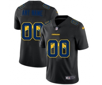 Men's Los Angeles Chargers Custom Team Logo Dual Overlap Limited Football Jersey Black