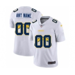 Men's Los Angeles Chargers Custom White Team Logo Dual Overlap Limited Football Jersey