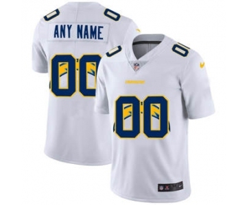 Men's Los Angeles Chargers Custom White Team Logo Dual Overlap Limited Football Jersey