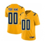 Men's Los Angeles Chargers Customized Gold Stitched Football Limited Inverted Legend Jersey