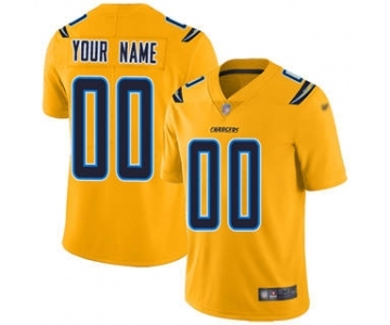 Men's Los Angeles Chargers Customized Gold Stitched Football Limited Inverted Legend Jersey