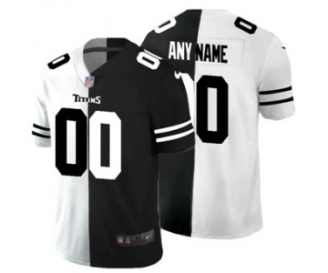 Men's Tennessee Titans Custom Black V White Peace Split Vapor Untouchable Limited Football Jersey