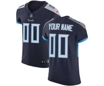 Men's Tennessee Titans Customized Navy Blue Team Color Vapor Untouchable Custom Elite Football Jersey