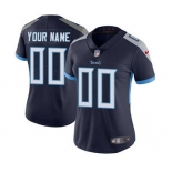 Women's Tennessee Titans Customized Navy Blue Home Jersey