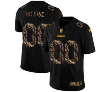 Men's Jacksonville Jaguars Custom Black Flocked Lightning Vapor Limited Football Jersey