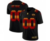 Men's Jacksonville Jaguars Custom Black Red Orange Stripe Vapor Limited Football Jersey