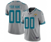 Men's Jacksonville Jaguars Customized Silver Stitched Football Limited Inverted Legend Jersey