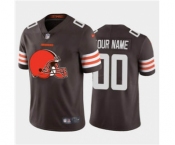 Men's Browns Custom Brown Football Team Big Logo Fashion Vapor Limited Jersey