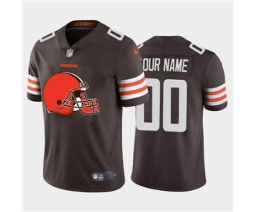 Men's Browns Custom Brown Football Team Big Logo Fashion Vapor Limited Jersey