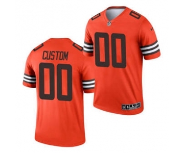 Men's Cleveland Browns ACTIVE PLAYER Custom Orange 2021 Inverted Legend Football Jersey