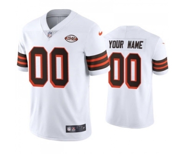 Men's Cleveland Browns Custom 1946 Collection Alternate Vapor Limited Jersey White