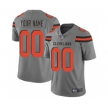 Men's Cleveland Browns Customized Gray Stitched Football Limited Inverted Legend Jersey