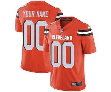 Men's Cleveland Browns Customized Orange Alternate Vapor Untouchable Custom Limited Football Jersey