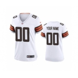 Women's Browns White Custom 2020 New Football Game Jersey