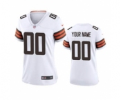 Women's Browns White Custom 2020 New Football Game Jersey