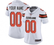 Women's Cleveland Browns White Road Customized Jersey