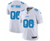 Men's Detroit Lions Custom White Team Logo Dual Overlap Limited Football Jersey