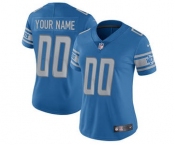 Women's Detroit Lions Blue Home Customized Jersey