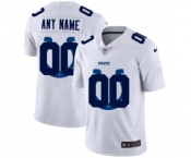 Men's Indianapolis Colts Custom White Team Logo Dual Overlap Limited Football Jersey