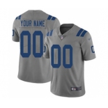 Men's Indianapolis Colts Customized Gray Stitched Football Limited Inverted Legend Jersey