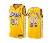 Men's Lakers Custom Gold New City Edition 2020 Finals Champions Jersey Social justice BLM Edition