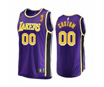 Men's Lakers Custom Purple Statement Edition 2020 Finals Champions Jersey