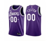 Men's Los Angeles Lakers Custom 2021-22 City Edition Active Player Purple Stitched Basketball Jersey