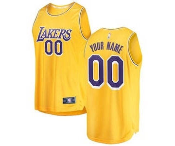 Men's Los Angeles Lakers Gold 2018-2019 Custom Basketball Jersey