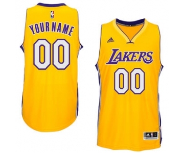 Mens Los Angeles Lakers Gold Custom Swingman Home Jersey