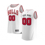 Men's Chicago Bulls White Custom Basketball Jersey - Association Edition