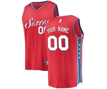 Men's Philadelphia 76ers Red Custom Basketball Jersey - Statement Edition