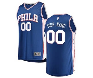 Men's Philadelphia 76ers Royal Custom Basketball Jersey - Icon Edition