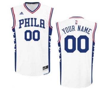 Men's Philadelphia 76ers White 2015 Custom Basketball Home Jersey