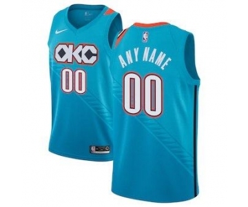 Men's Oklahoma City Thunder 2018-19 Swingman Custom Jersey Turquoise - City Edition