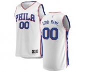 Men's Philadelphia 76ers White Custom Basketball Jersey - Association Edition