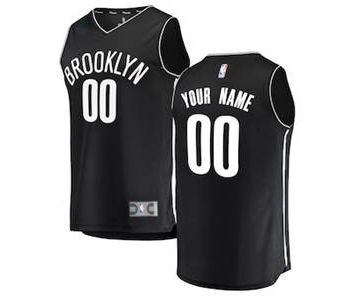 Men's Brooklyn Nets Black Custom Basketball Jersey - Icon Edition