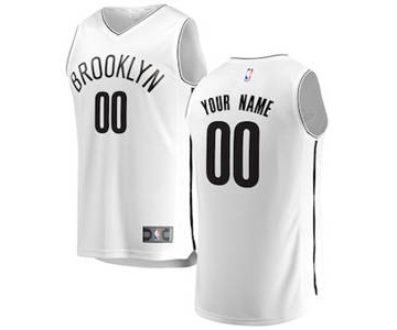 Men's Brooklyn Nets White Custom Basketball Jersey - Association Edition