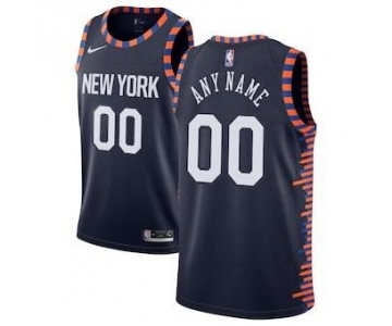 Men's New York Knicks 2018-19 Swingman Custom Jersey - City Edition - Navy