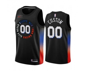 Men's New York Knicks Active Player Custom Black City Edition 2020-21 Stitched Basketball Jersey