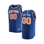 Men's New York Knicks Blue Custom Basketball Jersey - Icon Edition