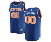 Men's New York Knicks Blue Custom Basketball Jersey - Icon Edition