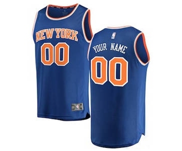 Men's New York Knicks Blue Custom Basketball Jersey - Icon Edition