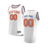 Men's New York Knicks White Custom Basketball Jersey - Association Edition