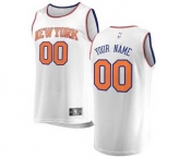 Men's New York Knicks White Custom Basketball Jersey - Association Edition