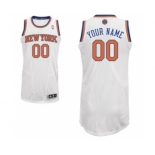 Men's New York Knicks White Custom Basketball Jersey