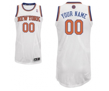 Men's New York Knicks White Custom Basketball Jersey